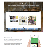 Website homepage showcasing a welcome video and mobile-friendly features.
